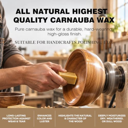 Carnauba Wax Paste - Pure Carnauba Wax Stick for Wood Buffing Compound