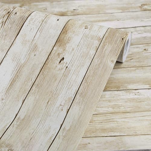 Shiplap Peel and Stick Wallpaper Contact Paper for Classroom 17.7"x 118" - color: Wood, size: 17.7" x 118"