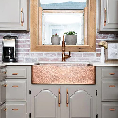 Goo-Ki 6 Pack Antique Copper Cabinet Knobs Zinc Alloy Drawer Knobs - 2.2" Full Length Vinatge Brass Single Hole/Screw Bar Cabinet Pulls Dresser Handles Kitchen Hardware - color: Antique Copper, size: 2.2" Full Length