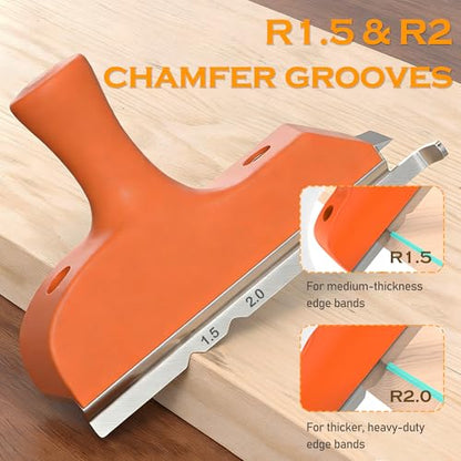 Edge Banding Trimmer, with Sharp Stainless Steel Blades and Ergonomic Grip, 3-in-1 Edge Trimming Tools, Suitable for Straight, Curved, and Chamfered Veneers, PVC