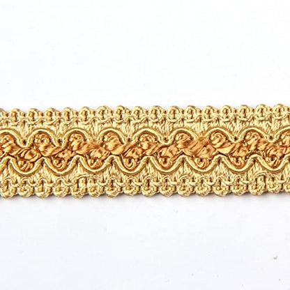BEL AVENIR Braid Trim 0.78 inch 6.8 Yards Gold Gimp Fabric Trim - color: Gold