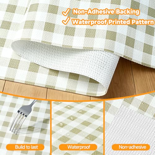 Songrey Non-Adhesive Shelf Liner & Cabinet Liner, 12" x 120" - color: Green Square, size: 12"W x 120"L