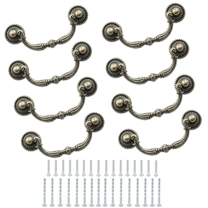 8 Pack 2.75" Hole Center Bail Pull Antique Bronze Drawer Handle - color: Antique Bronze(8 PCS), size: 2.75 Inch