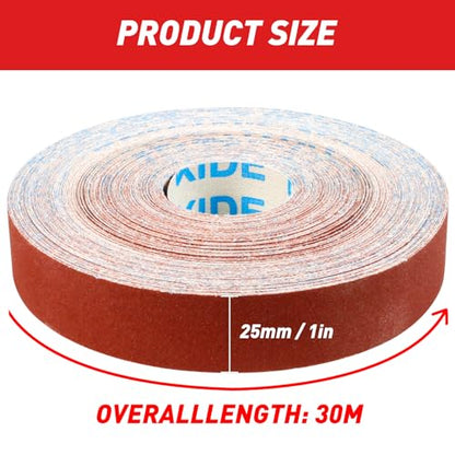 Emery Cloth Roll 600 Grit 1" x 98' for Metal & Wood - size: 600 Grit