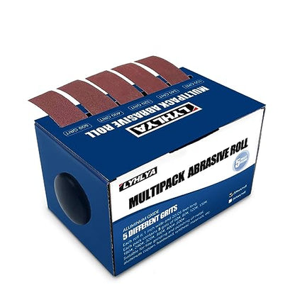 Assorted Sandpaper Rolls, 5 Grits Emery Cloth Rolls with Dispenser 150 240 320 400 600 Variety Grits Abrasive Sandpaper Rolls for Wood Metal Polishing, Each Roll 1 inch x 19.7 Feet - size: 5roll-6m