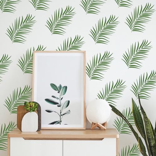 Tropical Leaf Stencils for Wall & Crafts Painting, 5 PCS, 8.3x11.7 Inch - size: Jungle Leaf - 5 PCS - 8.3 x 11.7 in