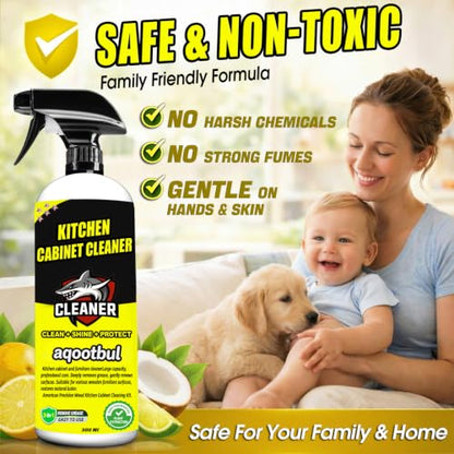 Kitchen Cabinet Cleaner, Wood Cabinet Degreaser & Furniture Cleaner, 2 Pack