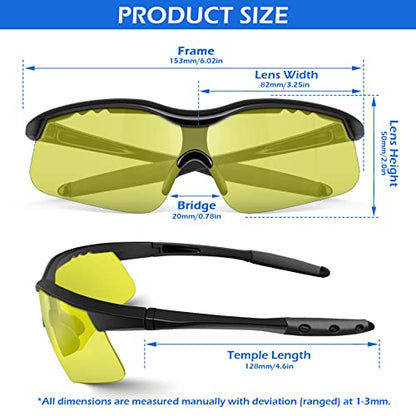 OXG 12 Pack Safety Glasses, ANSI Z87.1 Protective Eyewear for Men Women - color: 12p Yellow