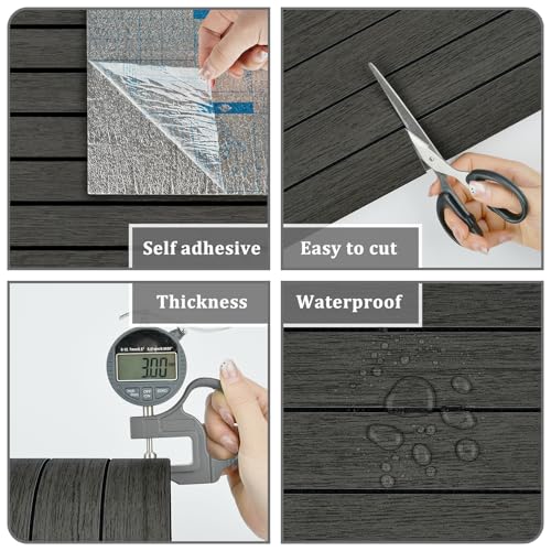 Peel and Stick 3D Textured Wood Slat Panels for Bedroom Walls - size: 11.8" x118"
