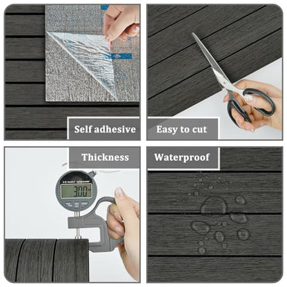Peel and Stick 3D Textured Wood Slat Panels for Bedroom Walls - size: 11.8" x118"