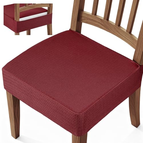 Songrey Waterproof Chair Covers for Dining Chairs, Set of 4, Wine Red - color: Wine Red