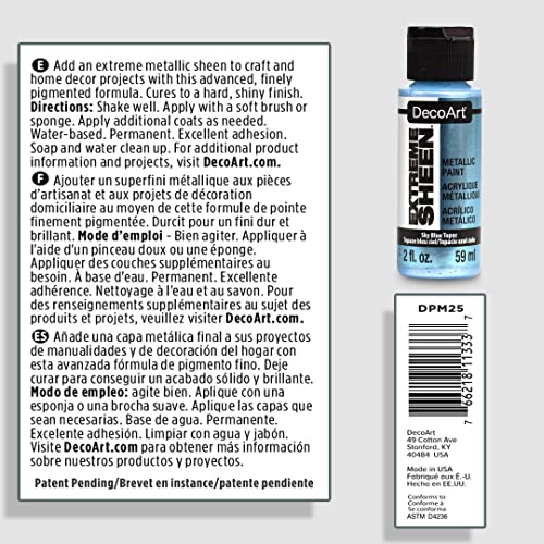 DecoArt Extreme Sheen Paint -Aquamarine, 2 Fl Oz (Pack of 1) - color: Aquamarine, size: 2 Fl Oz (Pack of 1)