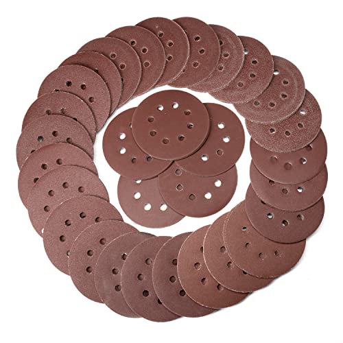 NEIKO 11271A 150 Piece Sanding Discs for 5” Orbital Sander, Hook and Loop, Sandpaper with 60, 80, 100, 120, 150, 180, 240, 320, 400, 600 Grit, Premium Aluminum Oxide, Solid Surface Sanding Pads - size: 5"