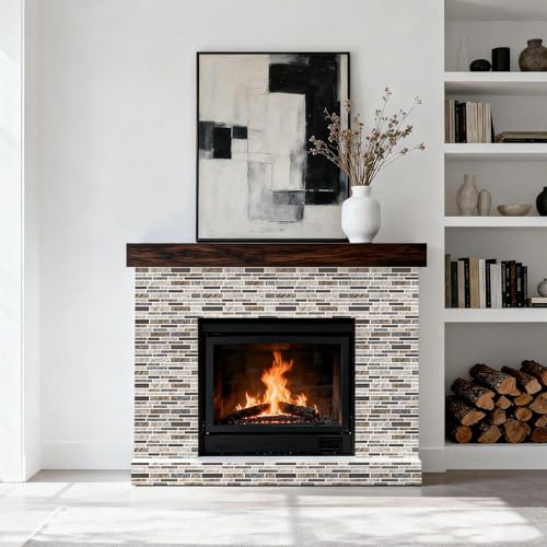 Vieshful Marble Peel and Stick Backsplash, 12 x 12 in, 10 Sheets - color: Dark Coffee Marble Mix, size: 20 Sheets