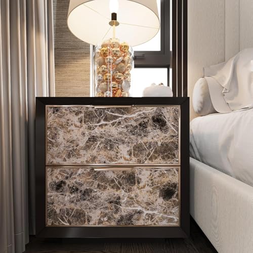 Wide Marble Granite Peel and Stick Wallpaper Contact Paper for Countertops - color: Brwon, size: 31.5" x 354"