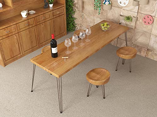 ROTHLEY Table legs 28 Inch Hairpin Legs 3 Solid Rods Metal Table Legs for Furniture Set of 4 Desk Legs with Floor Protectors Heavy Duty Metal Legs for Table DIY Projects Furniture Feet(Antique Copper) - size: 28 inch