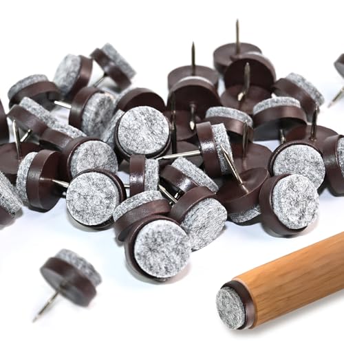 50 Pcs 0.8-Inch Nail-On Felt Furniture Pads for Chair Legs, White - size: White