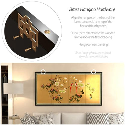 Red Lantern Love Birds on Traditional Gold Leaf - color: Love Birds