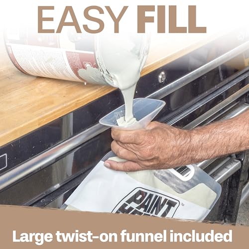 Paint Hero 8 Pack Paint Storage Bags - Airtight Refillable 1 Gallon Pouches with Funnel