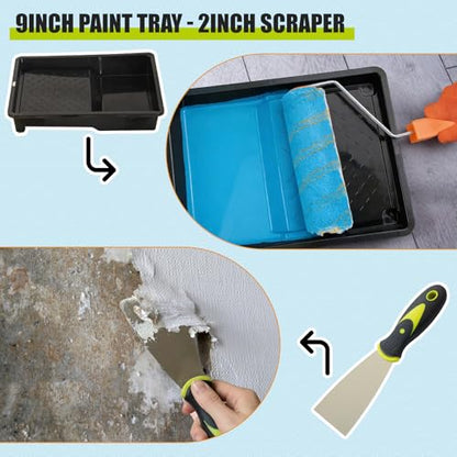 Paint Roller Kit with Extension Pole, 2 to 4FT