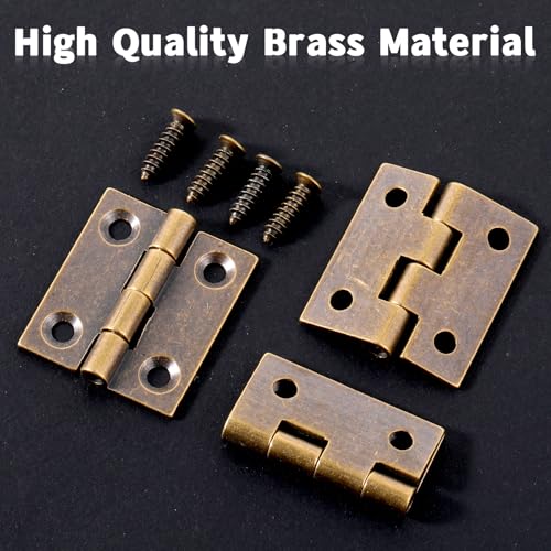 Small Hinges for Wooden Box, 4 Pcs Quality Brass Folding Jewelry Box Hinges - color: Antique Bronze