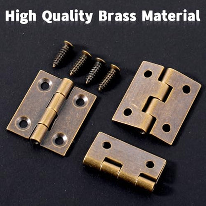 Small Hinges for Wooden Box, 4 Pcs Quality Brass Folding Jewelry Box Hinges - color: Antique Bronze
