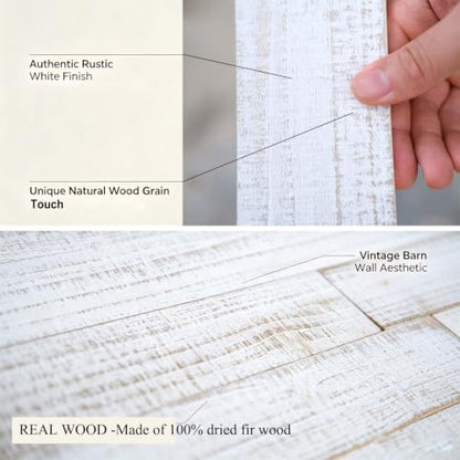 Rustic White Solid Wood Wall Planks, Nail Up Barn Panels 10 sq ft - color: Rustic White, size: 10.5 Sq.Ft