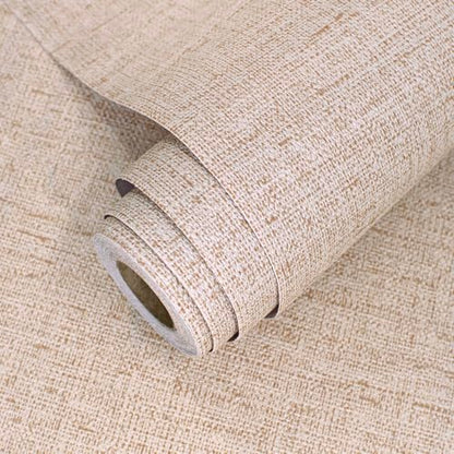 Beige Grasscloth Peel and Stick Wallpaper Textured 15.7in x 118.1in - color: Beige, size: 15.7" x 118.1"
