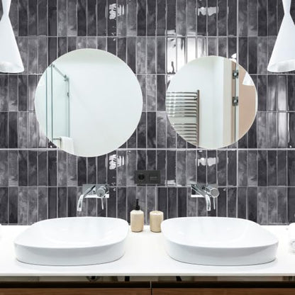 Art3d Subway Peel and Stick Backsplash, 10-Pack, 11.4" x 9", Smoky Black - color: ‎Smoky Black