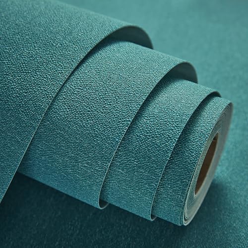 Fabric Grasscloth Texture Self-Adhesive Wallpaper Linen Peel and Stick Wallpaper Easy to Apply Removable Easy to Clean for Bedroom Livingroom Cabinet 16.5inx236.2in -Green - color: Green