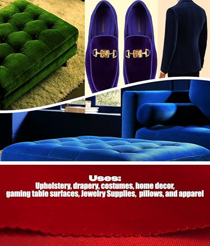 Velvet Fabric Solid Upholstery 58" Wide Sold By The Yard (Royal Blue) - color: Royal Blue