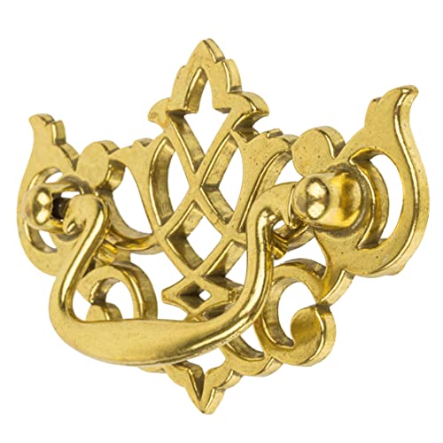 Queen Anne Chippendale Satin Brass Drawer Bail Pull | Centers: 2-1/2" | Handle for Antique Cabinet Door, Dresser Drawer, Desk | Furniture Reproduction Hardware | BP11-DB (1)
