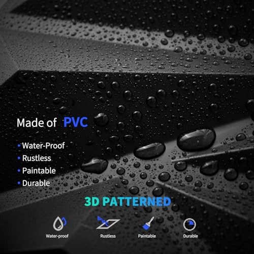 Art3dwallpanels 33 Pack 3D Wall Panels Diamond, Black, 12''x12'' - color: Black, size: 33 Pack