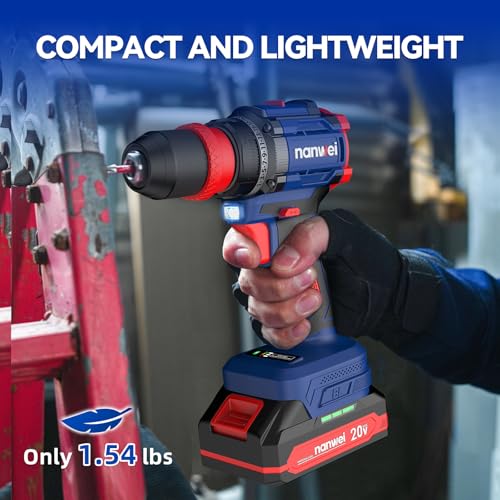 4-in-1 Multi-Head Cordless Drill Set, 440 In-lbs (50N·m) Max TorquePortable Power Drill Driver with 4 Interchangeable Heads, Electric Screwdriver Drill Kit for Home, DIY, Repair and Construction Use