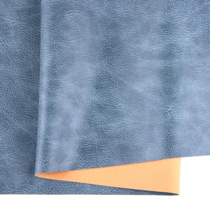 Faux Leather Sheets Fabric 54" X 36",Thick Durable Synthetic Upholstery Vinyl, Suitable for Furniture Replacement and Renovation Materials, Wallets, DIY Sewing Projects (Blue, 1 Yard) - color: Blue, size: 1 YARD