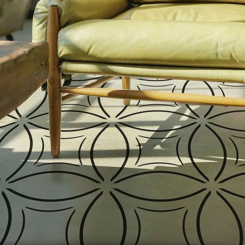 2 Pcs 12" x 12" Tile Stencil Painting Stencil for Walls and Floors - Reusable - Stencils for Painting - Stencil for Home Decor (Scandi Circle) - style: Scandi Circle