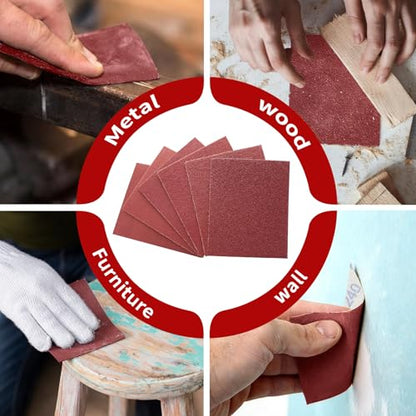 1/4 Sandpaper Sheet,4-1/2"*5-1/2" 50 Pack P80 Grit - style: 50pcs P80