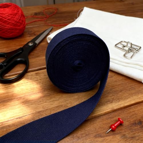 Navy Blue 2''Cotton Herringbone Twill Tape 15Yds Binding Trim - color: Navy Blue