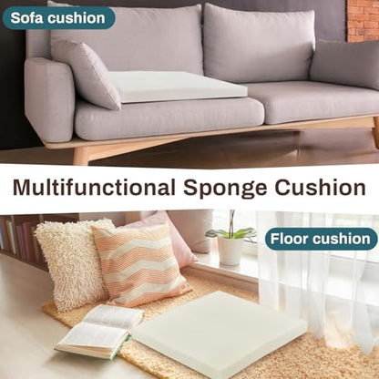 Frienda 2 Pack 2" x 24" x 24" Upholstery High Density Foam Square White - color: White, size: 2" X 24" X 24", style: Square