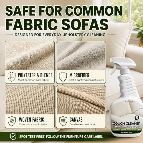 Couch & Sofa Cleaner Spray, Upholstery Stain Remover for Fabric Furniture