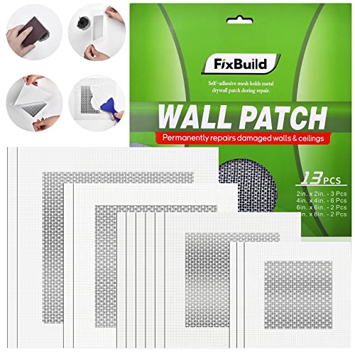 Drywall Repair Kit, 13 Piece Aluminum Wall Repair Patch Kit, 2/4/6/8 inch Aluminum Drywall Patch, Quick Fix Plaster