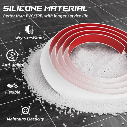Flexible Quarter Round Molding Trim - Peel and Stick Silicone Caulk Strip - color: White, size: 472 Inch