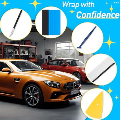 15PCS Window Tint Kit, Felt Squeegee for Vinyl, Window Tint Tools - size: 15 Pack