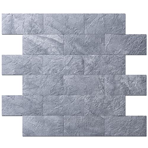 Art3d Peel and Stick Backsplash, Stick on Wall Tile, 10-Pack, Blue Grey - color: Blue Gray 10pcs