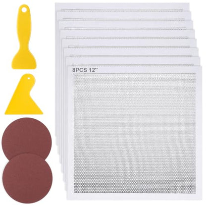 8PCS Drywall Repair Kit Self-Adhesive 12 x 12In& Scraper Sandpaper