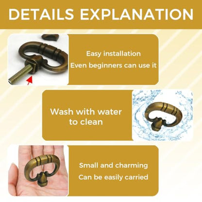2-Pack Antique Bronze Drawer Knob Ring - color: Bronze2