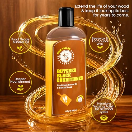John Taylor Food Grade Mineral Oil Cutting Board Oil Wood Conditioner,12oz