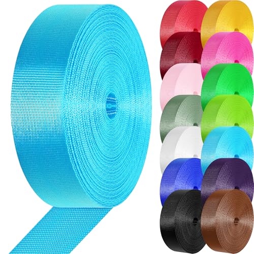 Nylon Webbing 1 inch 1.5 inch Nylon Strap Webbing Straps, 3.3 10 25 50 Yards Webbing Strapping for Bags/Lawn Chair/Climbing Outdoors Crafting DIY Gear Repair - color: Blue, size: 1 inch x 3.3 Yards