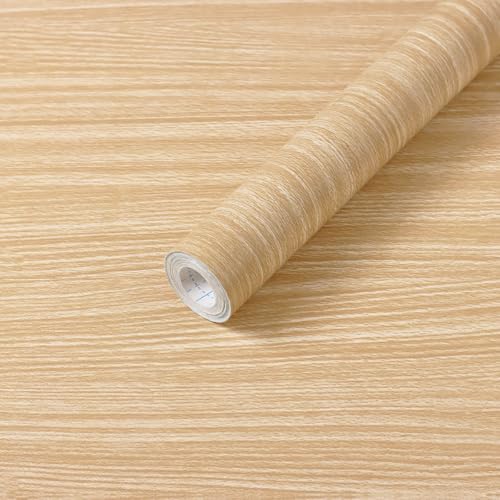 Heroad 23.6" x 393" Widen Contact Paper Peel and Stick Wallpaper Wood Contact Paper for Cabinets and Drawers Countertops Modern Natural Light Wood Grain Oak Maple Cherry Removable Paper Vinyl - color: Light Wood, size: 23.6" x 393"