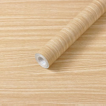 Heroad 23.6" x 393" Widen Contact Paper Peel and Stick Wallpaper Wood Contact Paper for Cabinets and Drawers Countertops Modern Natural Light Wood Grain Oak Maple Cherry Removable Paper Vinyl - color: Light Wood, size: 23.6" x 393"